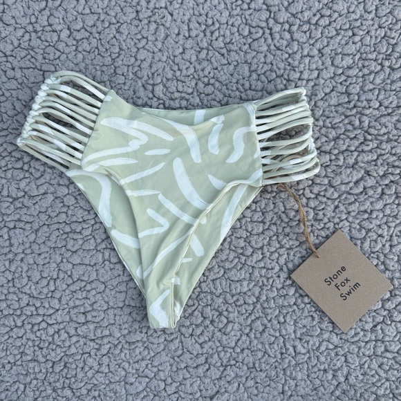 NWT Stone Fox Swim Simone Bikini
Bottom - Aloe Lines Light Green - Picture 5 of 7